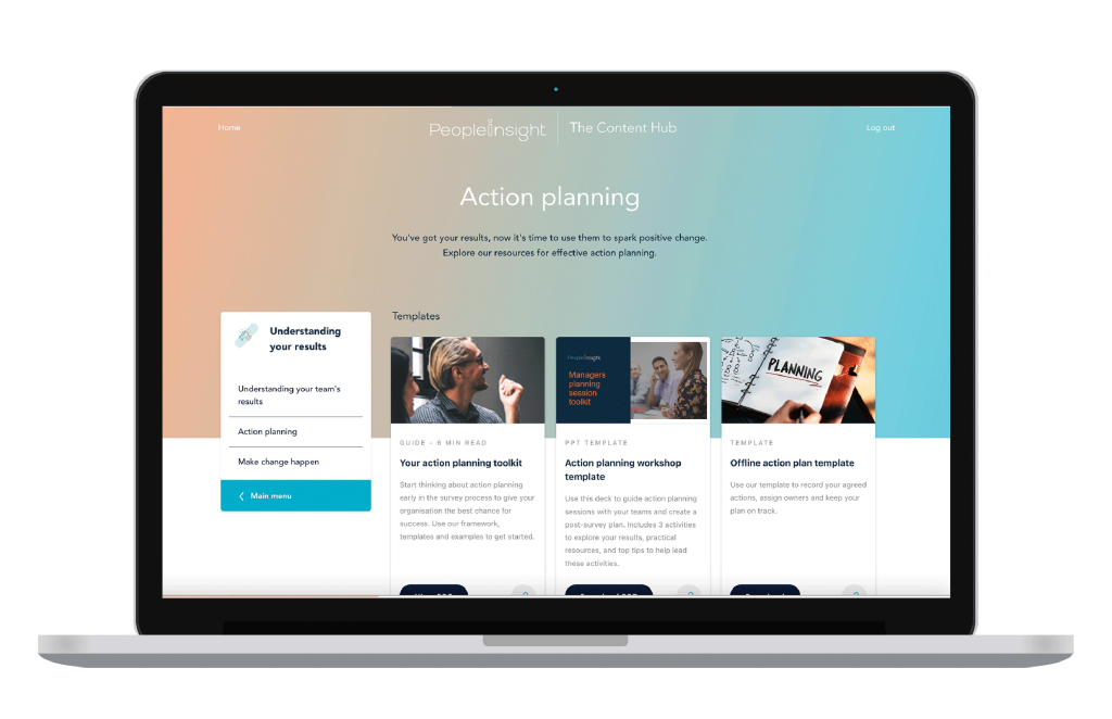 Mock up of content hub